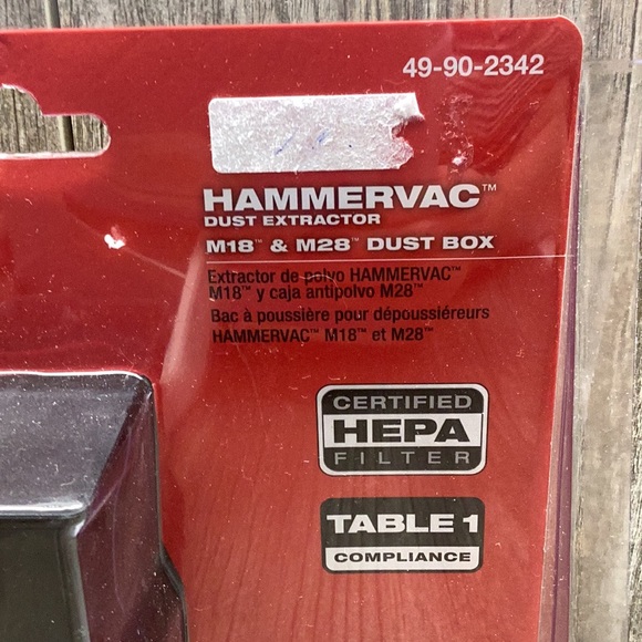 Milwaukee 49-90-2342 M18 / M28 Hammervac Dust Extractor Box Lid w/ HEPA Filter - Picture 2 of 5